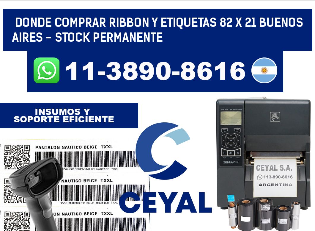 Donde Comprar ribbon y etiquetas 82 x 21 Buenos Aires - Stock permanente