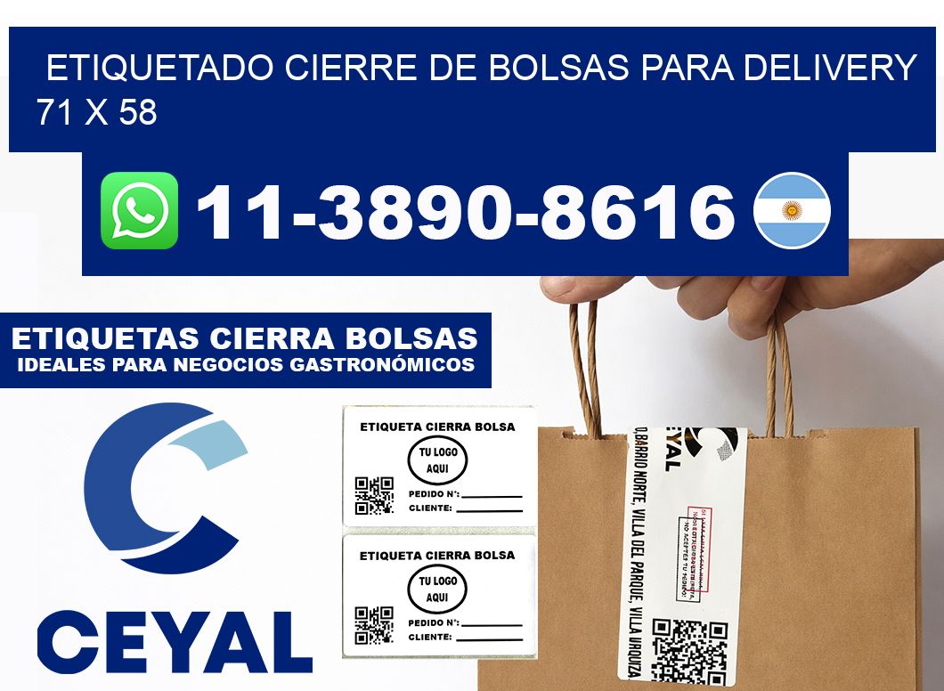 ETIQUETADO CIERRE DE BOLSAS PARA DELIVERY 71 x 58
