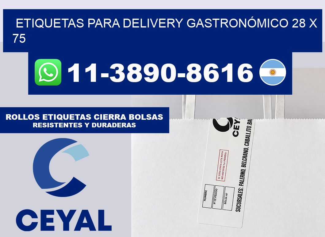 ETIQUETAS PARA DELIVERY GASTRONÓMICO 28 x 75