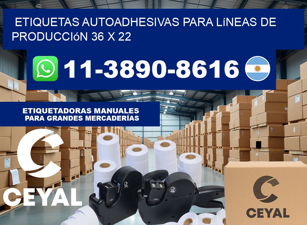 Etiquetas autoadhesivas para líneas de producción 36 x 22