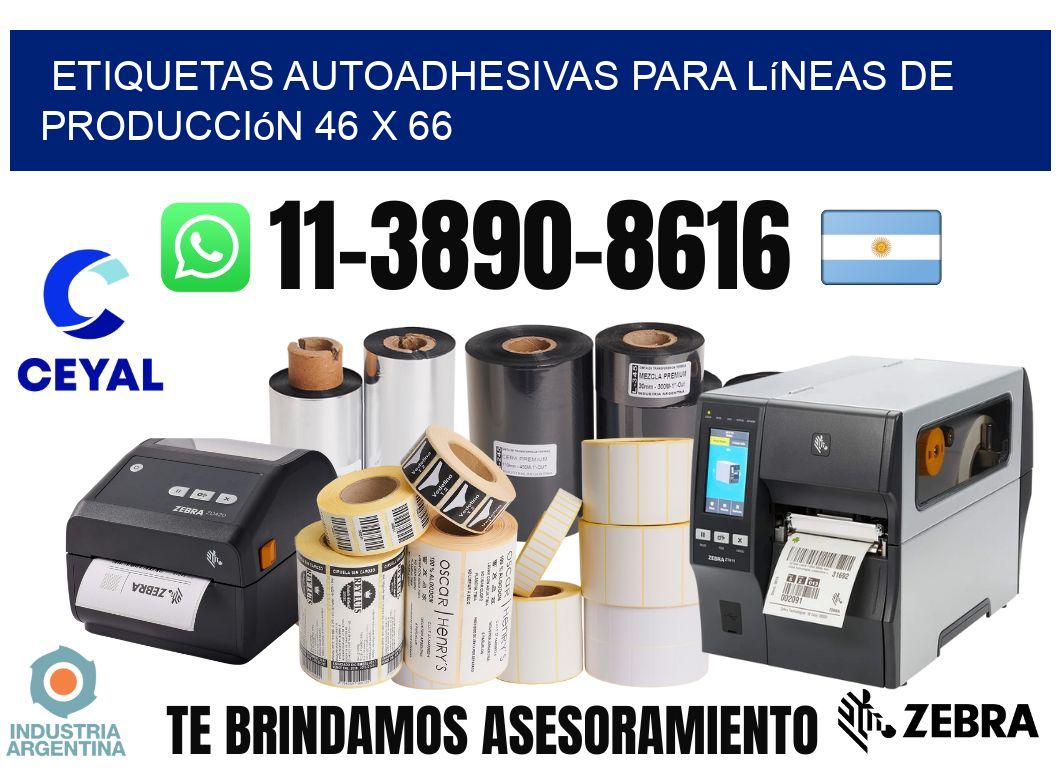 Etiquetas autoadhesivas para líneas de producción 46 x 66