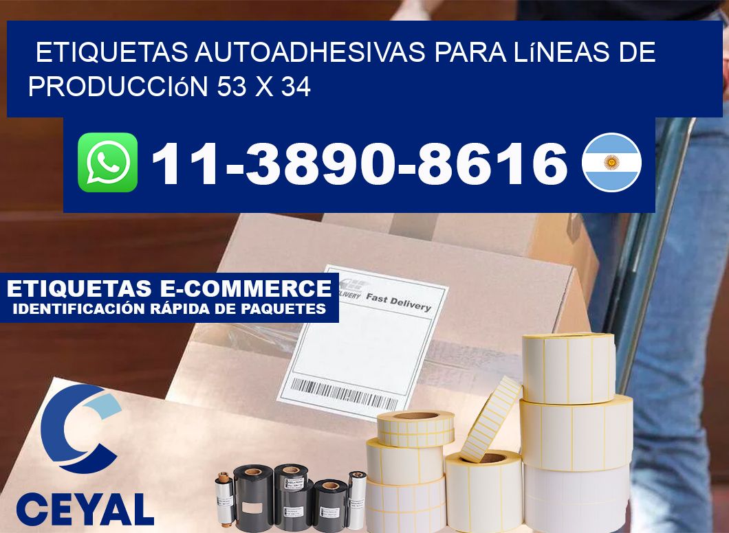 Etiquetas autoadhesivas para líneas de producción 53 x 34
