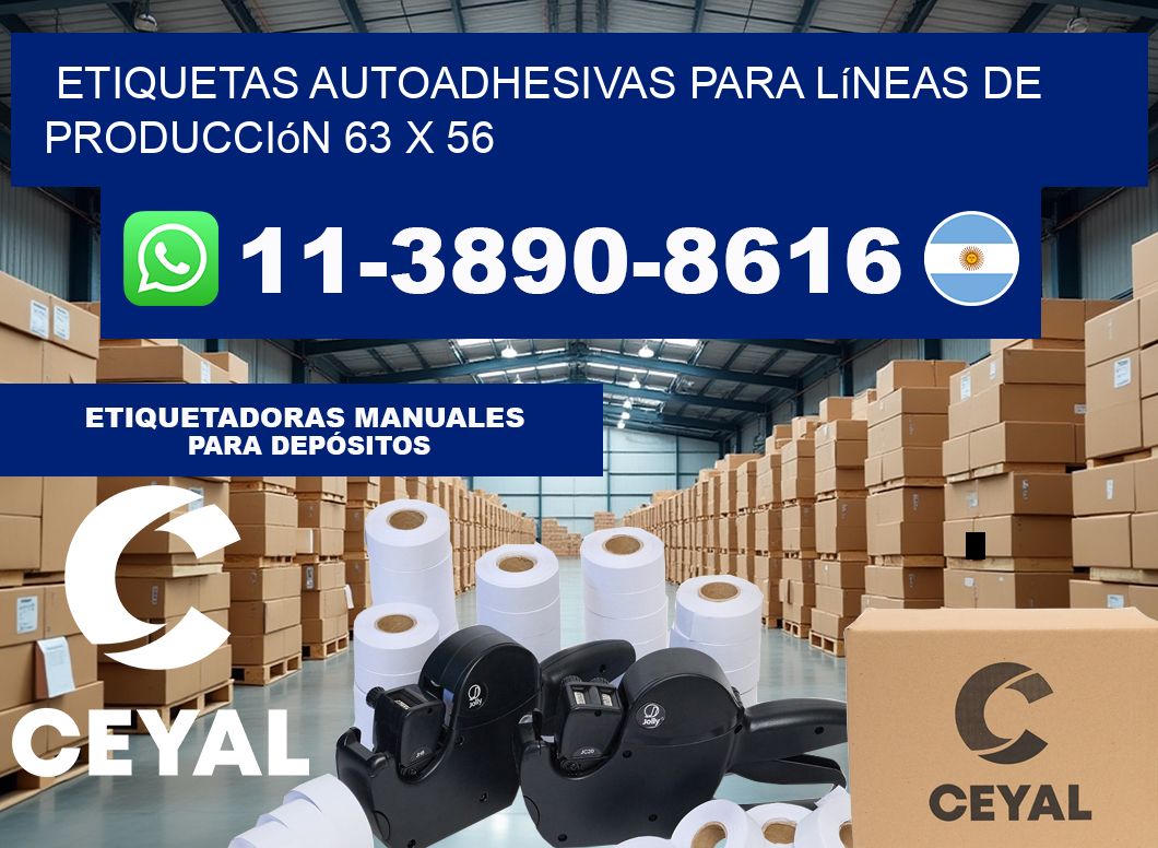Etiquetas autoadhesivas para líneas de producción 63 x 56