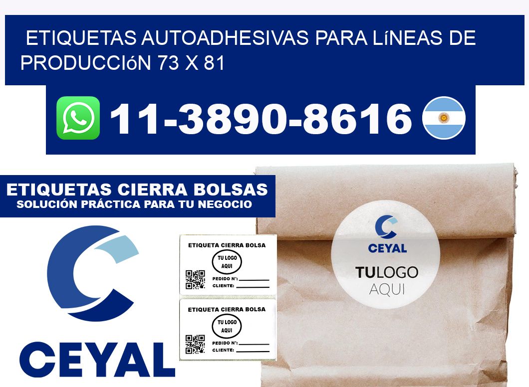 Etiquetas autoadhesivas para líneas de producción 73 x 81