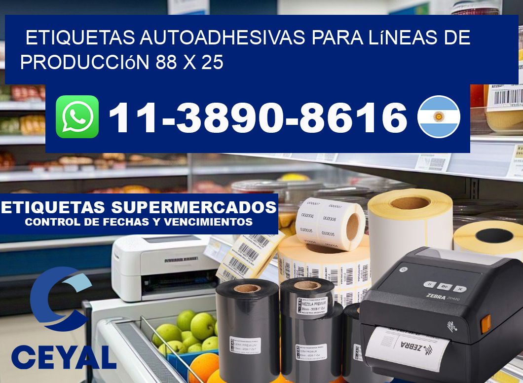 Etiquetas autoadhesivas para líneas de producción 88 x 25