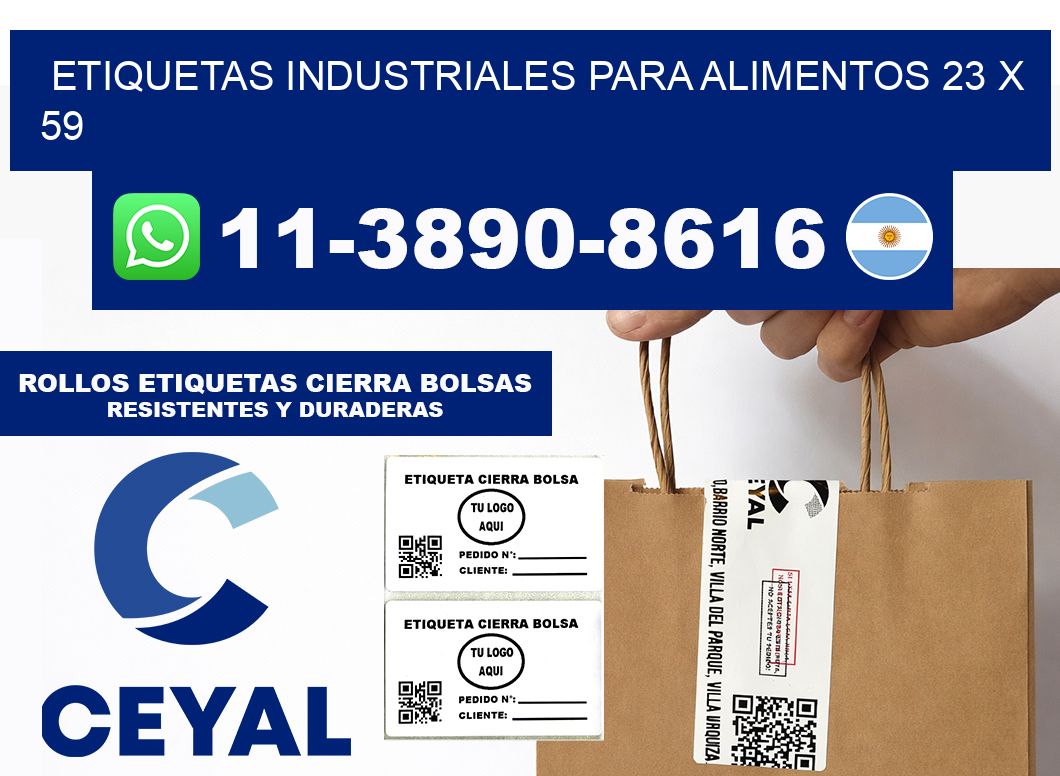 Etiquetas industriales para alimentos 23 x 59