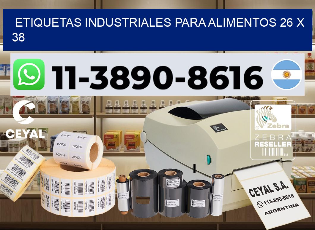 Etiquetas industriales para alimentos 26 x 38