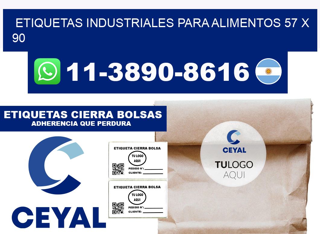 Etiquetas industriales para alimentos 57 x 90