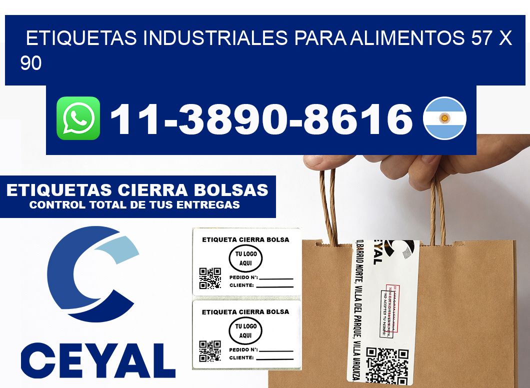 Etiquetas industriales para alimentos 57 x 90