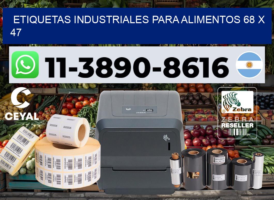 Etiquetas industriales para alimentos 68 x 47