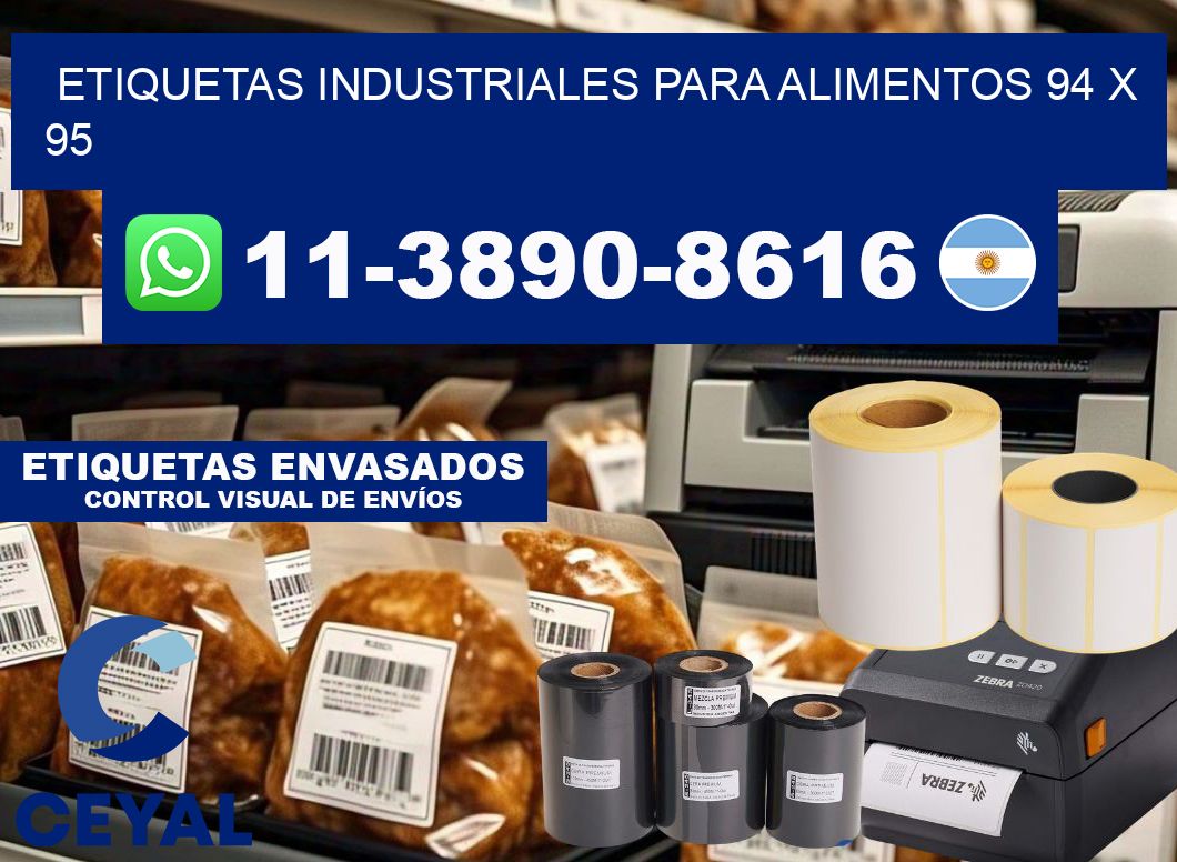 Etiquetas industriales para alimentos 94 x 95