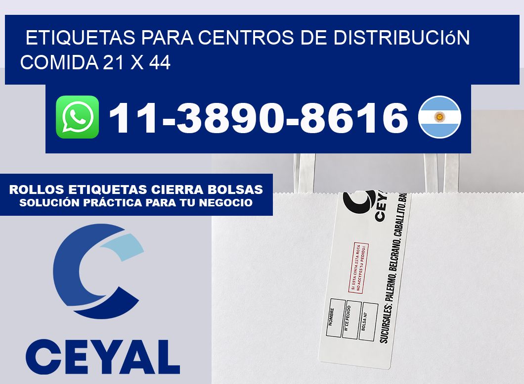 Etiquetas para centros de distribución comida 21 x 44