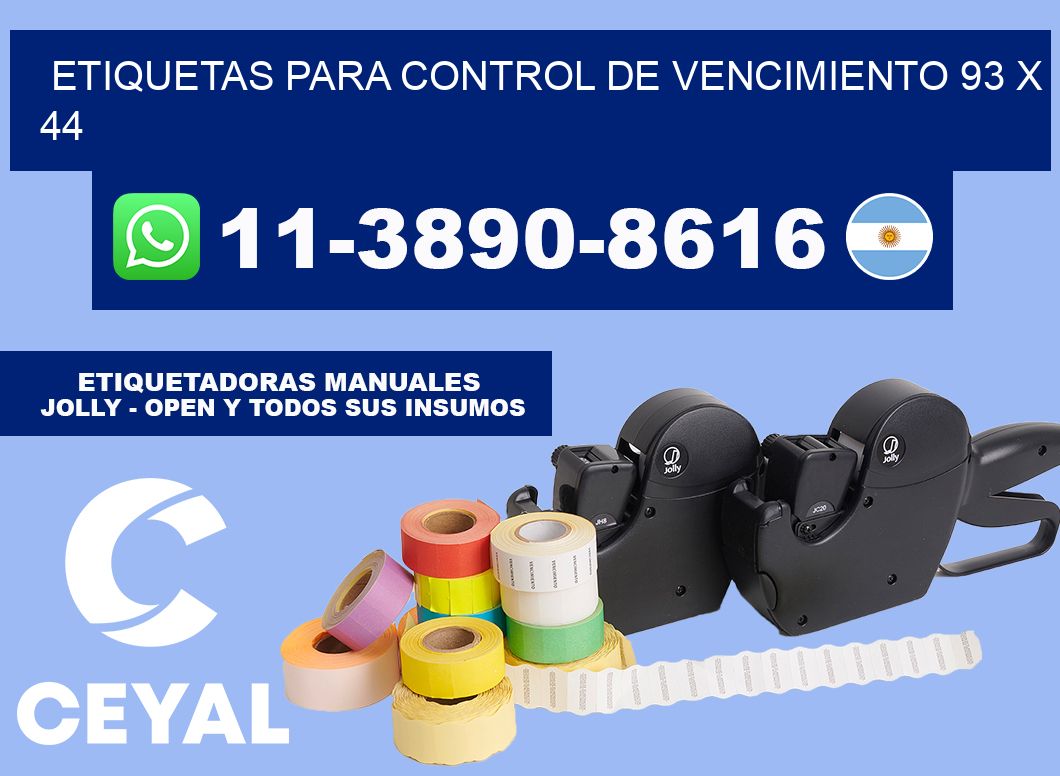 Etiquetas para control de vencimiento 93 x 44