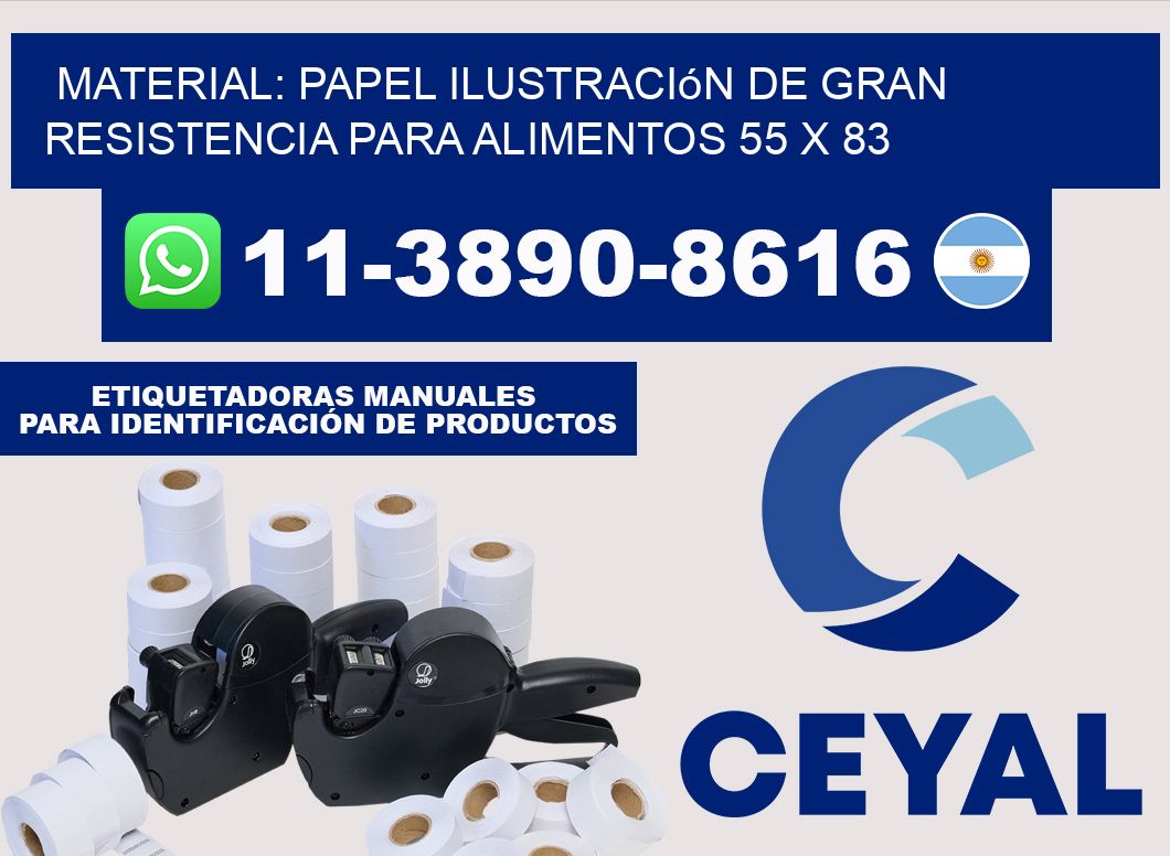 Material: papel ilustración de gran resistencia para alimentos 55 x 83