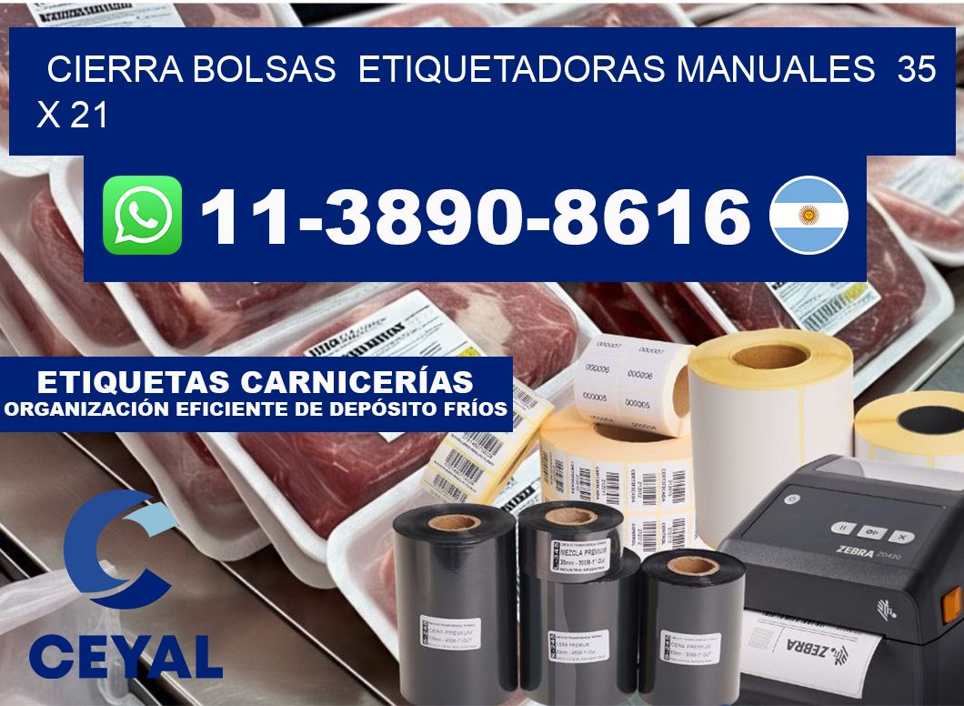cierra bolsas  Etiquetadoras Manuales  35 x 21