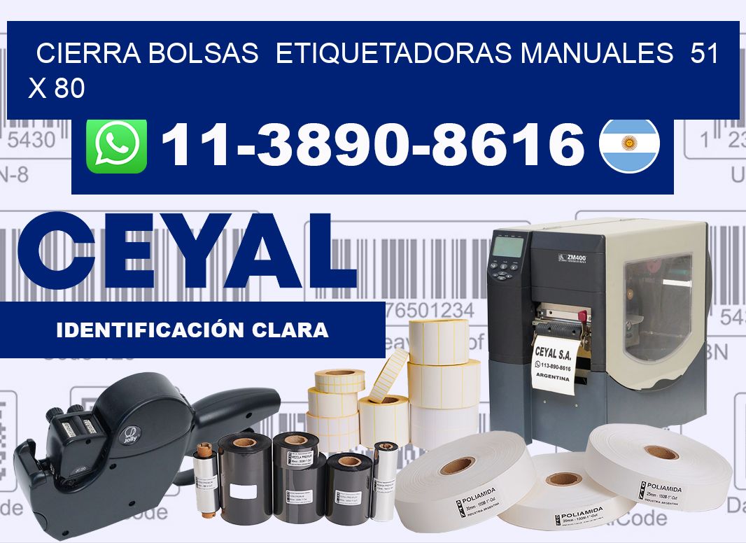 cierra bolsas  Etiquetadoras Manuales  51 x 80