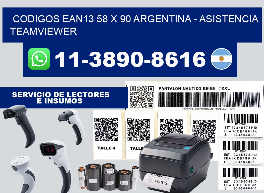 codigos ean13 58 x 90 argentina - asistencia teamviewer