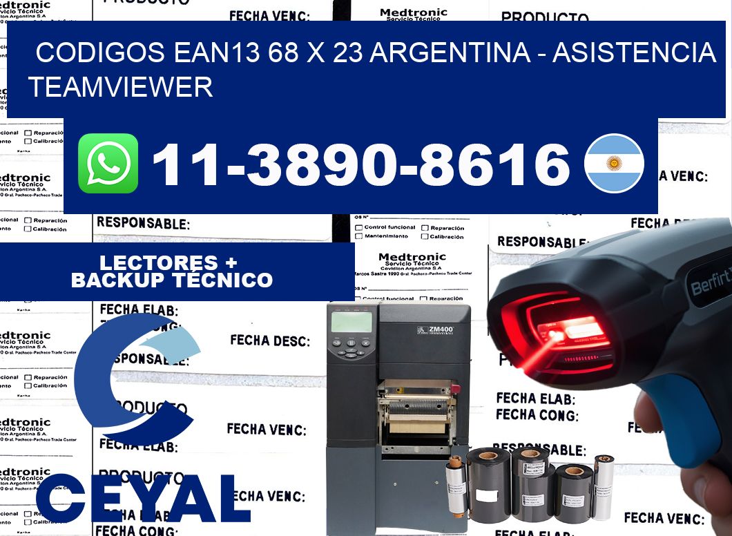 codigos ean13 68 x 23 argentina - asistencia teamviewer