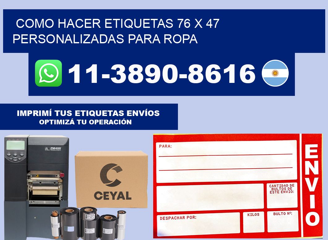 como hacer etiquetas 76 x 47 personalizadas para ropa