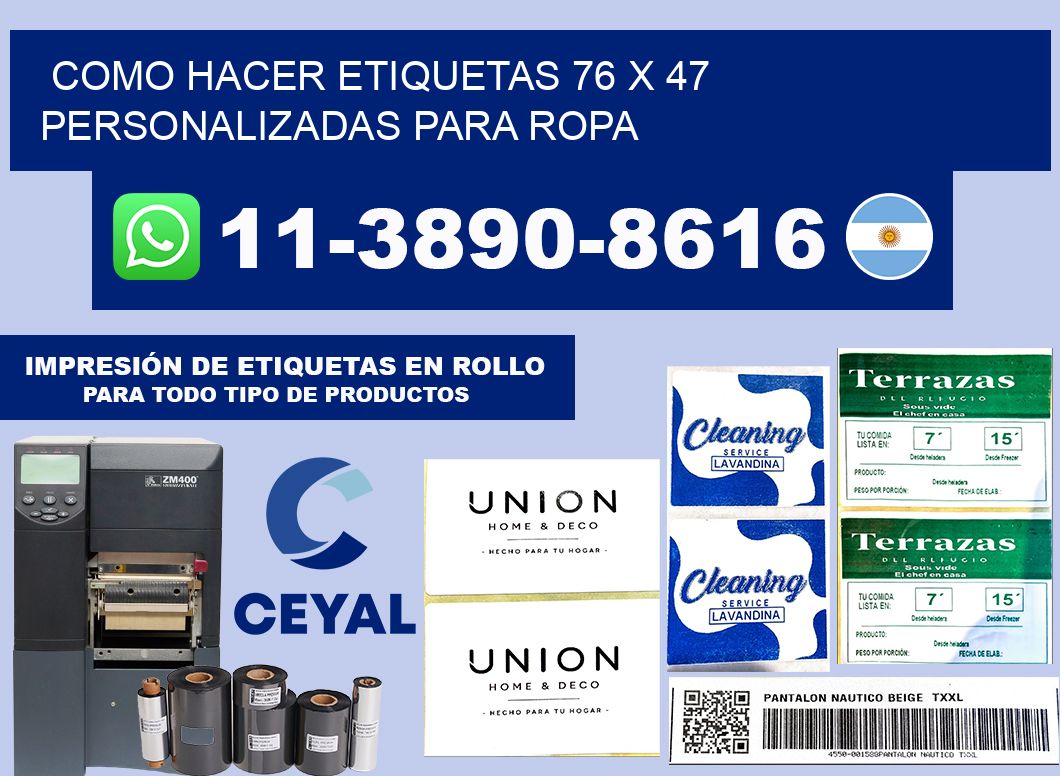 como hacer etiquetas 76 x 47 personalizadas para ropa