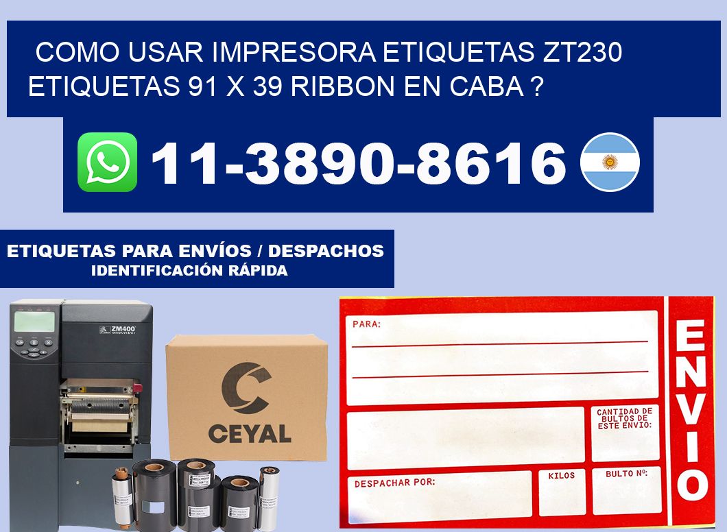 como usar impresora etiquetas zt230 etiquetas 91 x 39 ribbon en CABA ?