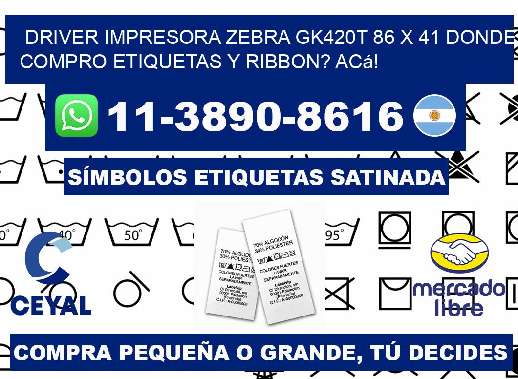 driver impresora zebra gk420t 86 x 41 Donde compro etiquetas y ribbon? Acá!