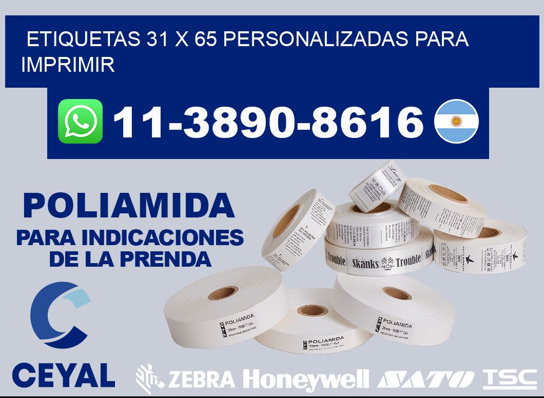 etiquetas 31 x 65 personalizadas para imprimir