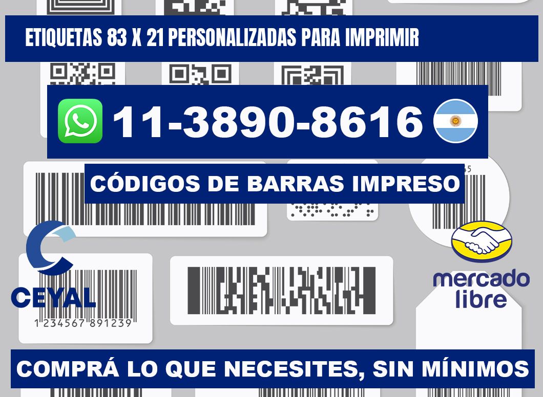 etiquetas 83 x 21 personalizadas para imprimir