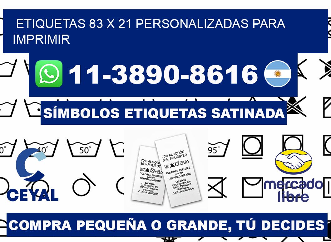 etiquetas 83 x 21 personalizadas para imprimir