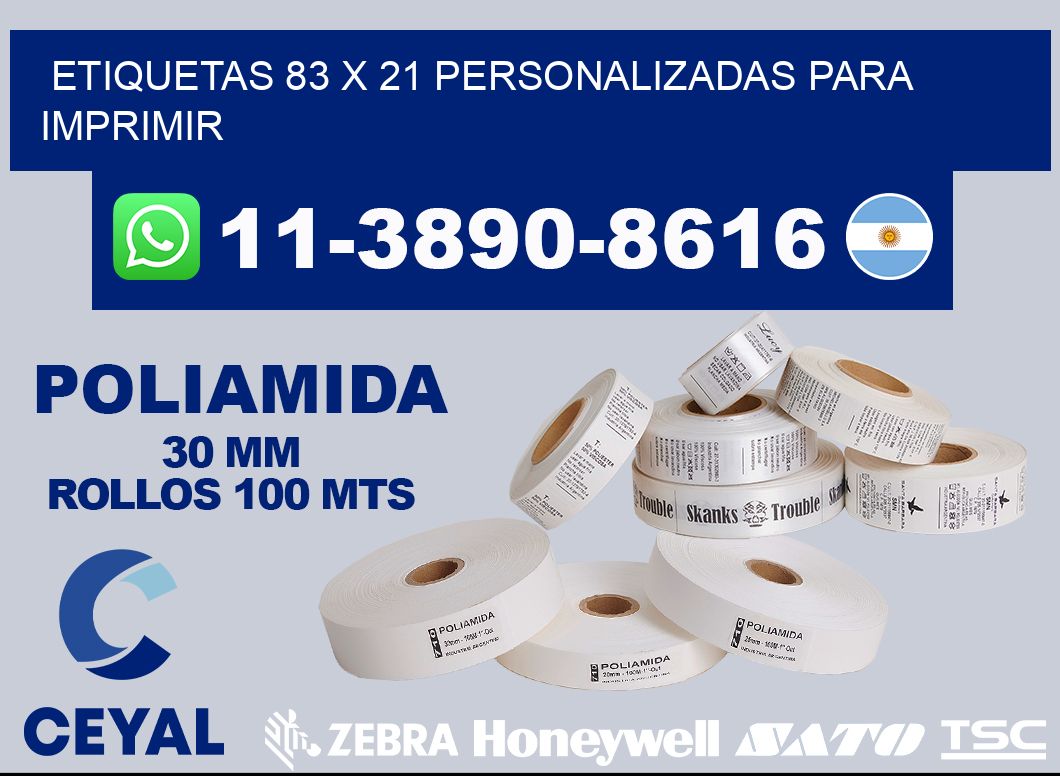 etiquetas 83 x 21 personalizadas para imprimir