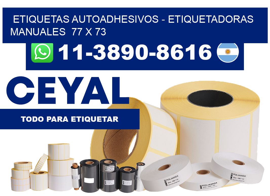 etiquetas autoadhesivos - Etiquetadoras Manuales  77 x 73