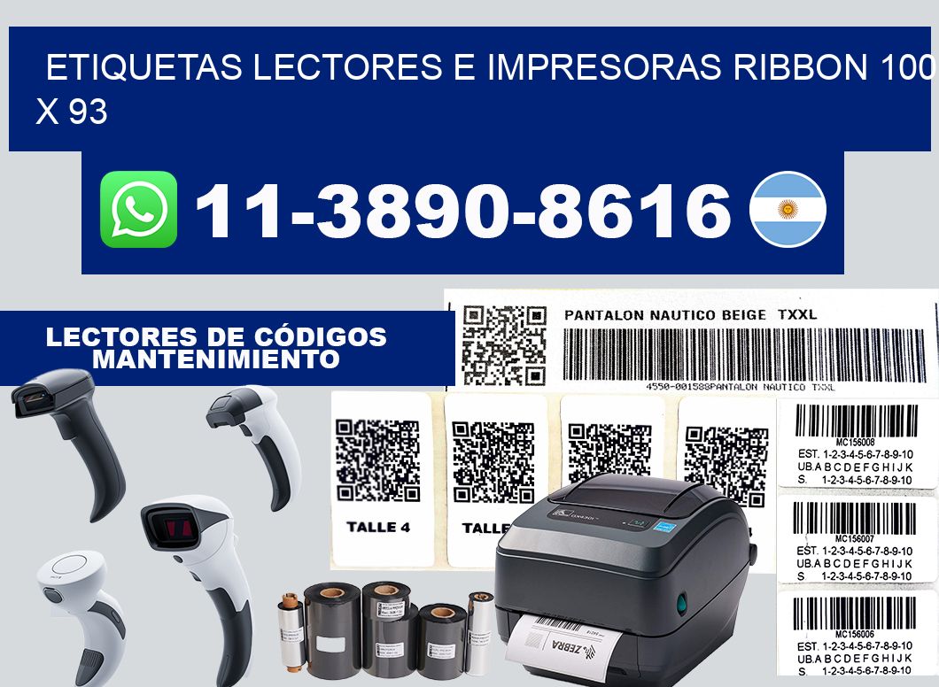 etiquetas lectores e impresoras ribbon 100 x 93