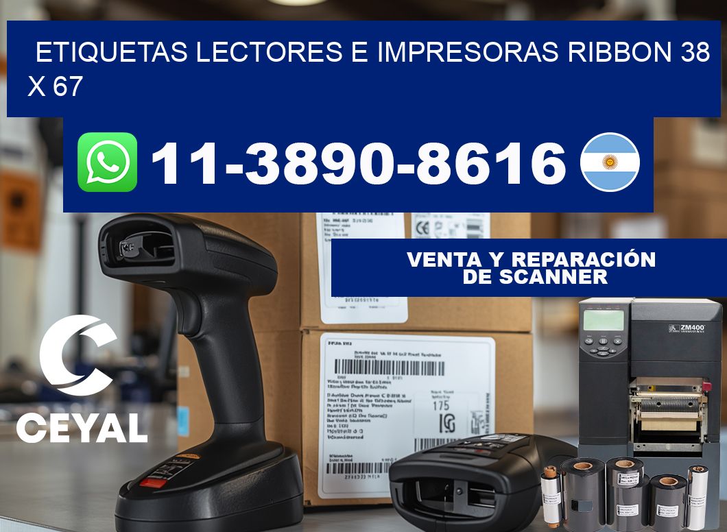 etiquetas lectores e impresoras ribbon 38 x 67