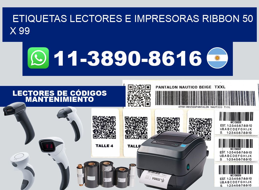 etiquetas lectores e impresoras ribbon 50 x 99