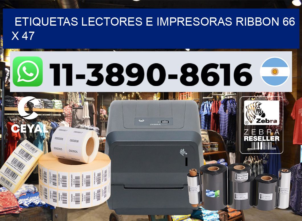 etiquetas lectores e impresoras ribbon 66 x 47