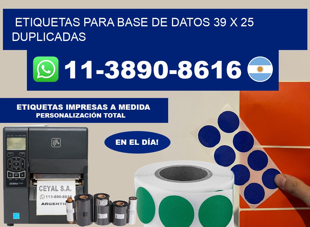 etiquetas para base de datos 39 x 25 duplicadas