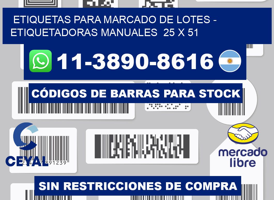 etiquetas para marcado de lotes - Etiquetadoras Manuales  25 x 51