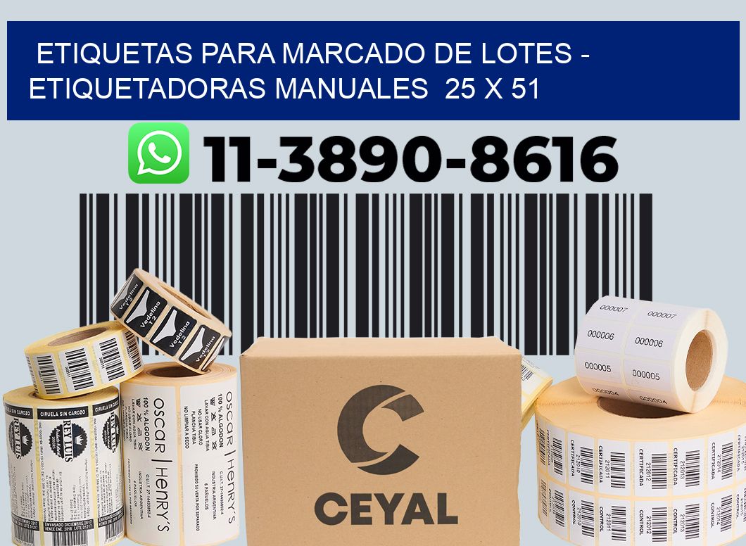 etiquetas para marcado de lotes – Etiquetadoras Manuales  25 x 51