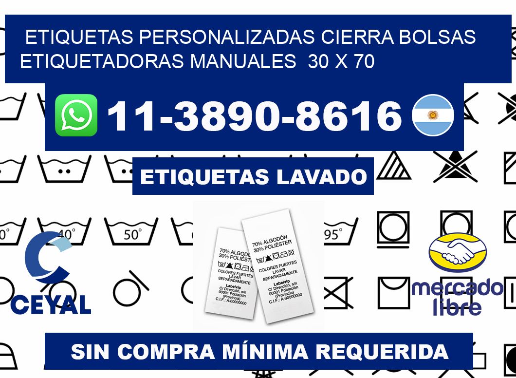 etiquetas personalizadas cierra bolsas  Etiquetadoras Manuales  30 x 70