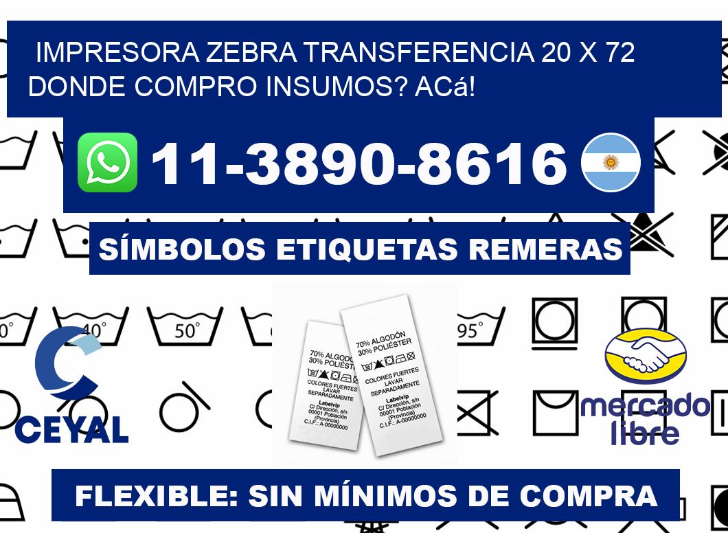 impresora zebra transferencia 20 x 72 Donde compro insumos? Acá!