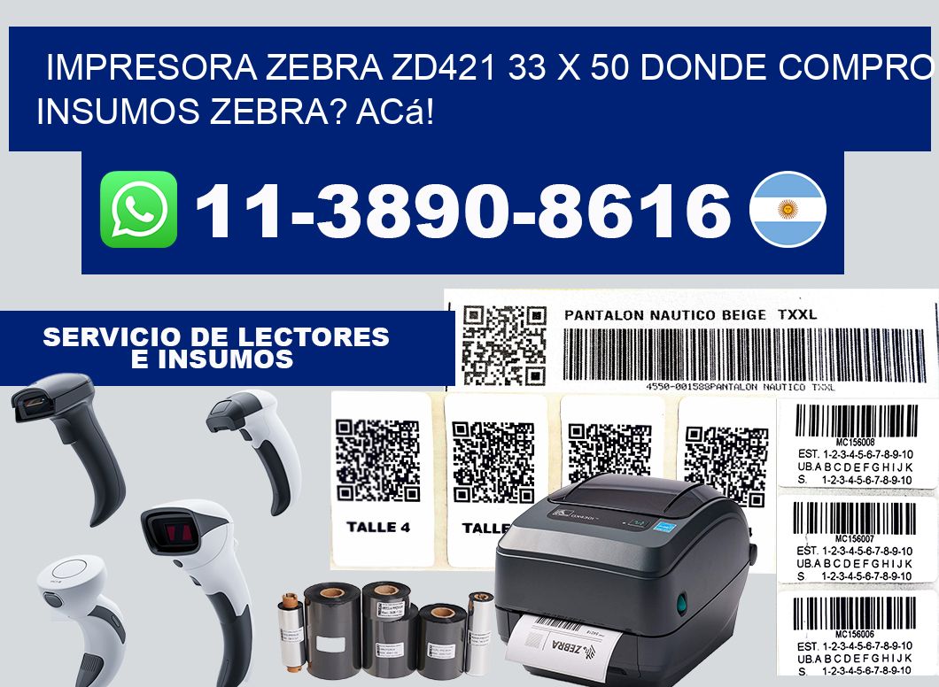 impresora zebra zd421 33 x 50 Donde compro insumos zebra? Acá!