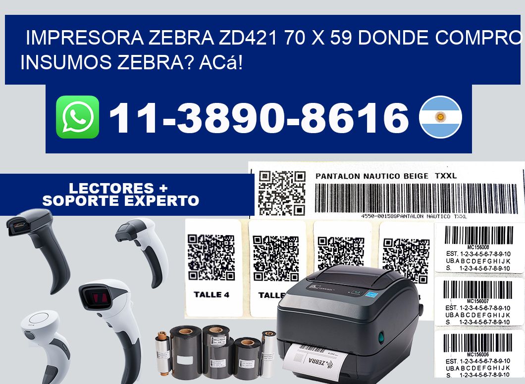 impresora zebra zd421 70 x 59 Donde compro insumos zebra? Acá!