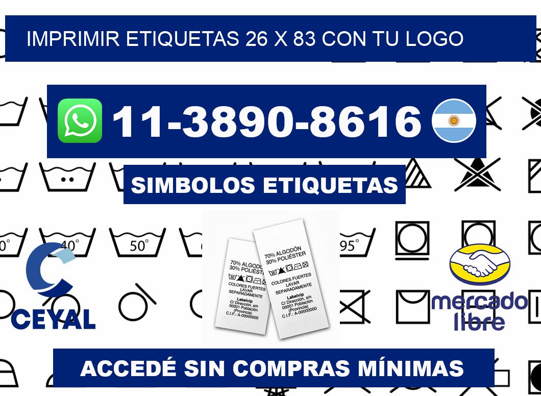 imprimir etiquetas 26 x 83 con tu logo