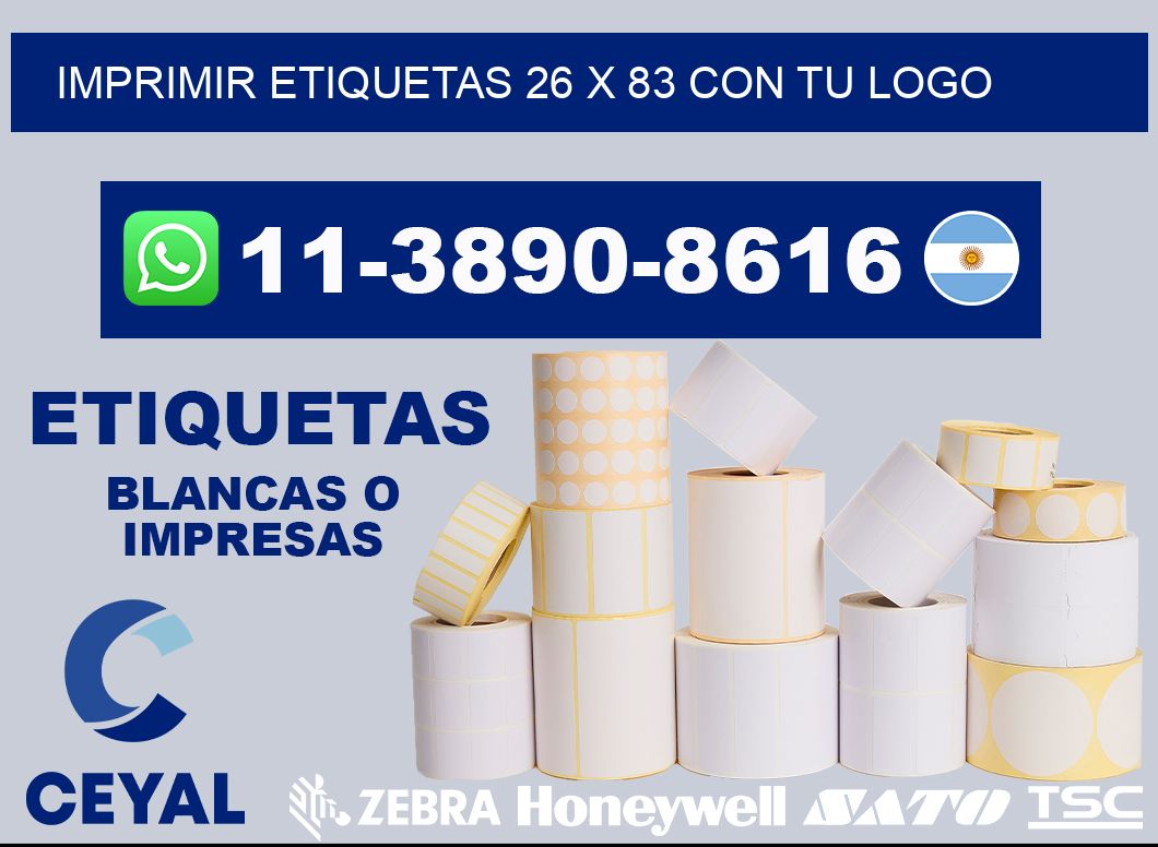 imprimir etiquetas 26 x 83 con tu logo