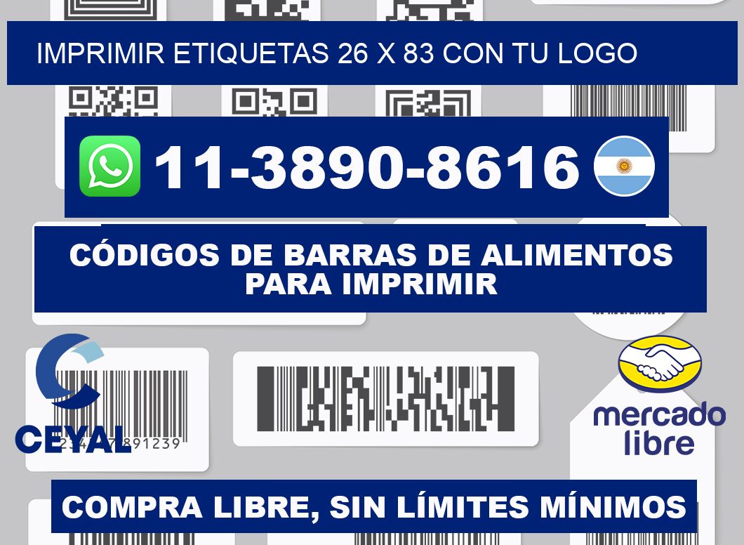 imprimir etiquetas 26 x 83 con tu logo