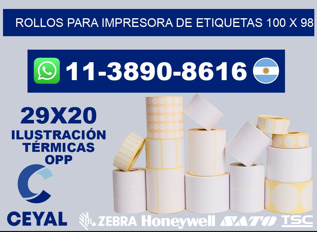 rollos para impresora de etiquetas 100 x 98