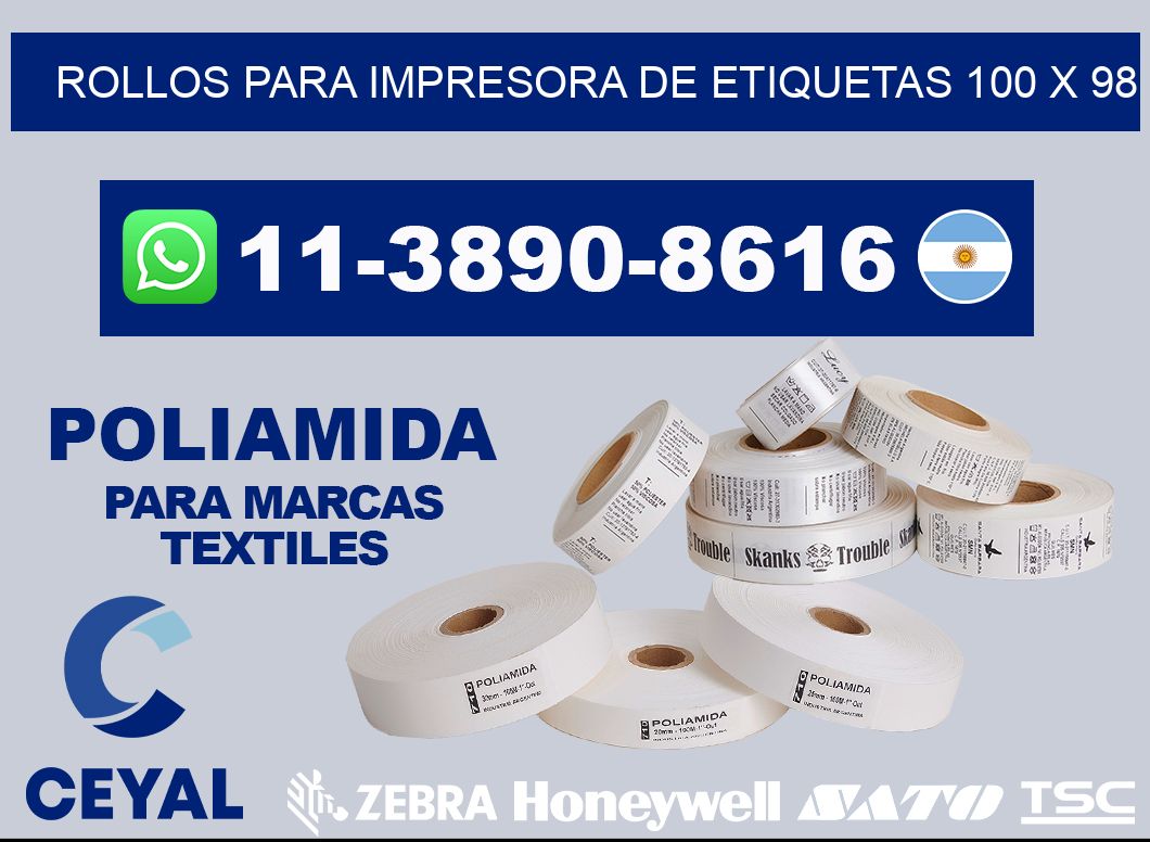 rollos para impresora de etiquetas 100 x 98