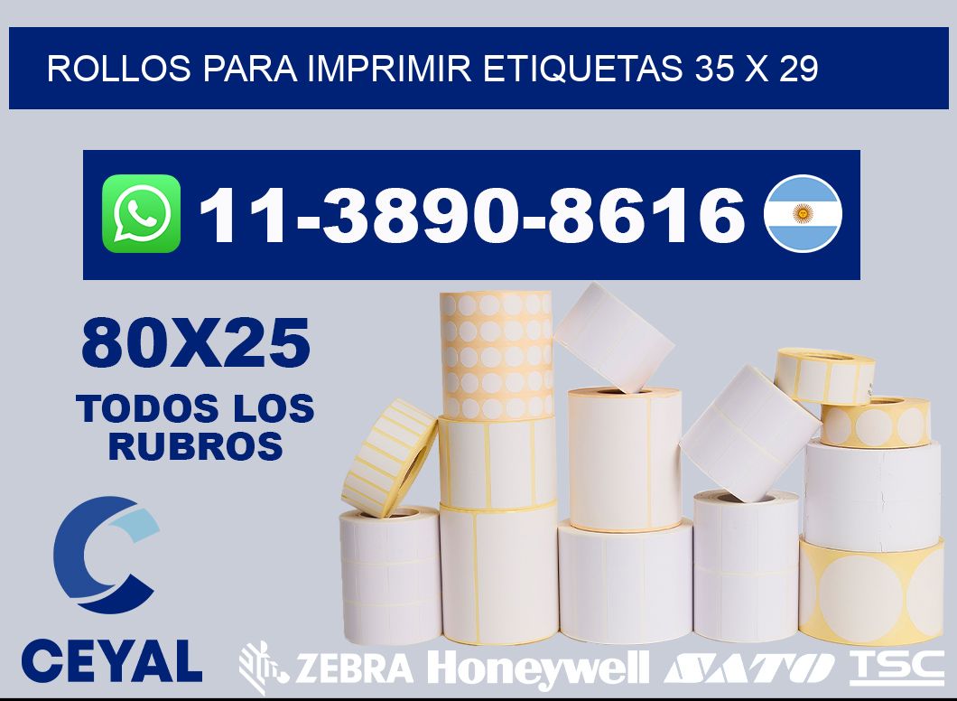 rollos para imprimir etiquetas 35 x 29