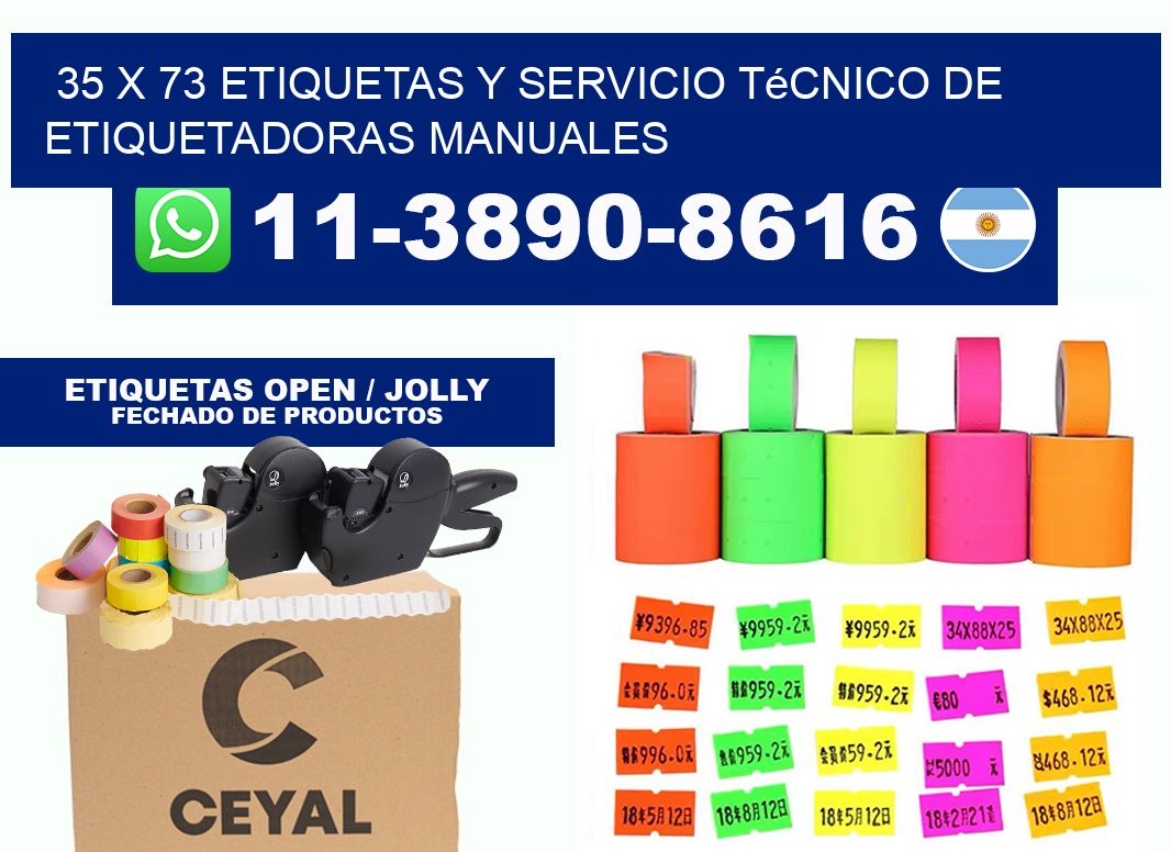 35 x 73 etiquetas y servicio técnico de etiquetadoras manuales