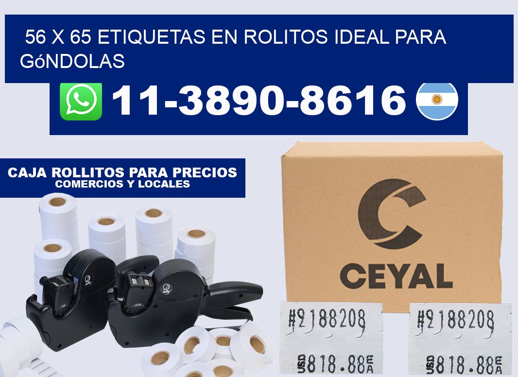 56 x 65 etiquetas en rolitos ideal para góndolas